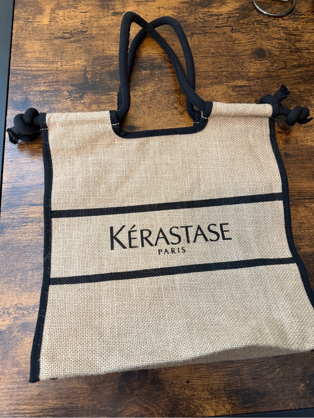 Kérastase Natural Jute Tote with Black Trim